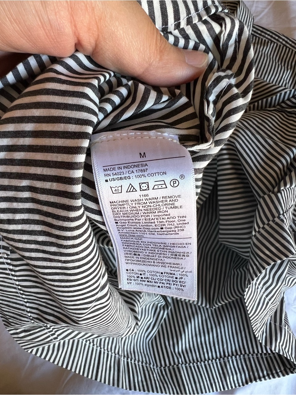 GAP Poplin Midi Shirtdress Striped 100% Cotton - Picture 10 of 10